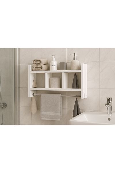 mokaparkavm Redbud Multi-Purpose Bathroom Shelf Functional Design Hanger Organizer