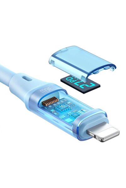 Mcdodo Cable Type-C to Lightning Digital Display Silicone Fast Charging, 36W, 1.2m Blue