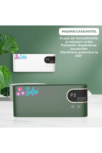 Sofia Concept Ozone/Anion Air Purifier, Sterilization, Sofia CONCEPT®, 4W, 3 Modes, Portable, 2000mAh, White