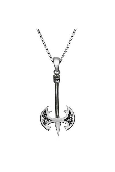 norsary Silver Axe Men's Necklace