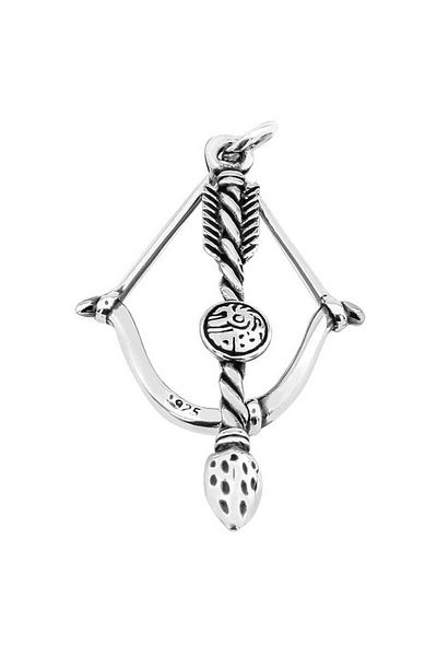 norsary Silver Arrow Bow Men's Necklace