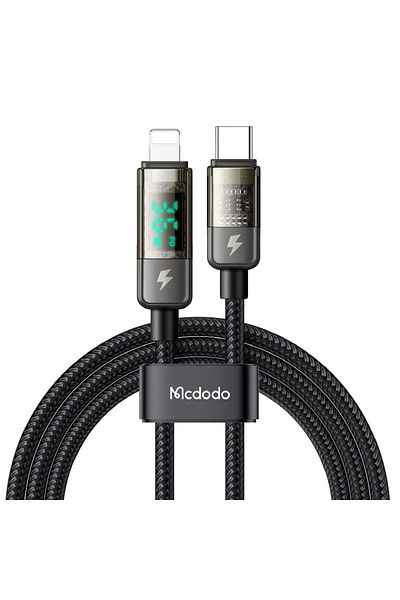 Mcdodo Cablu Type-C la Lightning Display Auto Power Off, Fast Charging, 1.2m, 36W, Negru
