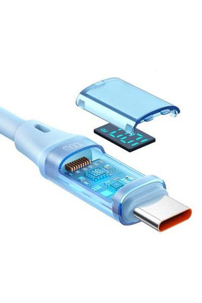 Mcdodo Cablu Type-c La Type-c Digital Display Silicone, Fast Charging, 100w, 1.2m, Albastru