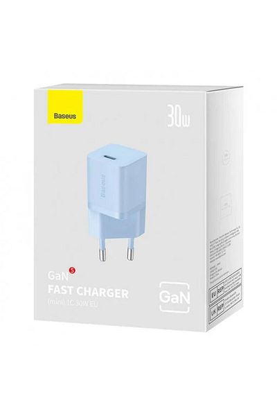 Baseus Incarcator Retea GaN5 Mini Fast Charger, USB-C, 30W, Albastru