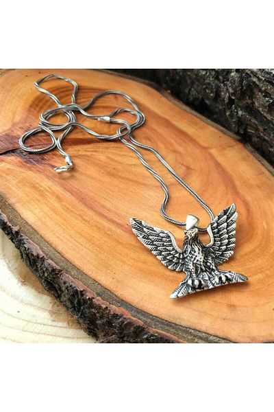 norsary Silver Eagle Men's Necklace