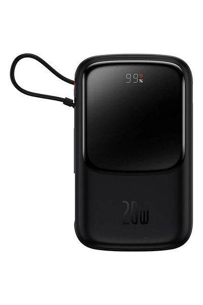 Baseus External Accumulator Q Pow Digital Display Quick Charge 10000mah, Lightning Cable 20w, Black