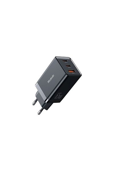 Mcdodo Incarcator Priza GaN 5 Mini Fast Charge 65W Dual Type-C+USB Plug EU Black