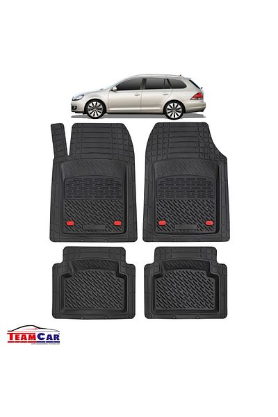 TEAMCAR ® Car Mats Tray Type Compatible With Volkswagen Golf Mk6 Variant (2008–2013)