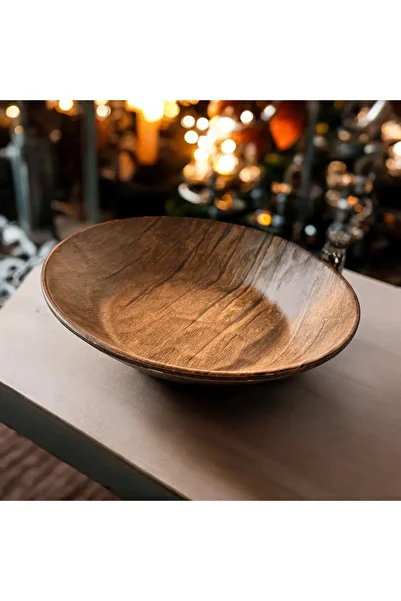 BARITCIOGLU Pit Food Serving Plate Wooden 6 Piece Set