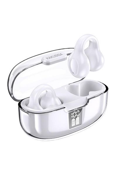 REDz Accessories Căști wireless cu clipsuri, KSC-1113, Bluetooth și TWS, autonomie de 5 ore, microfon, alb