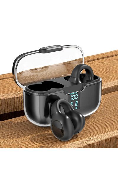 REDz Accessories Căști wireless cu clipsuri, KSC-1113, Bluetooth și TWS, autonomie de 5 ore, microfon, negru