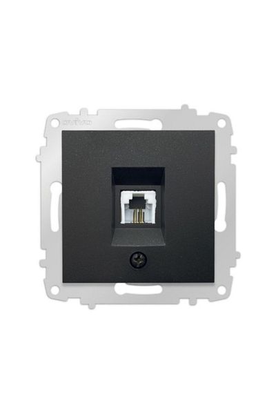Tenda 2 Pieces Ovivo Grano Black Numeris Phone Socket Frameless