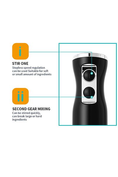 LAC LAICHY 4 In 1 Blender, 500w,2-speed with 500ml Food Chopper,600ml Container,for Smoothie Sauces Food Soups