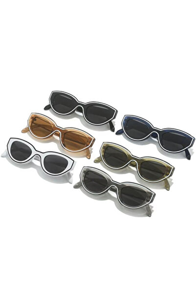 REDz Accessories Striped Sunglasses, Oval Lens, Fashion, UV400 Protection, White