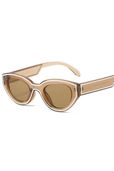 REDz Accessories Striped Sunglasses, Oval Lens, Fashion, UV400 Protection, Brown