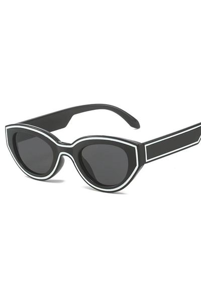 REDz Accessories Striped Sunglasses, Oval Lens, Fashion, UV400 Protection, Black