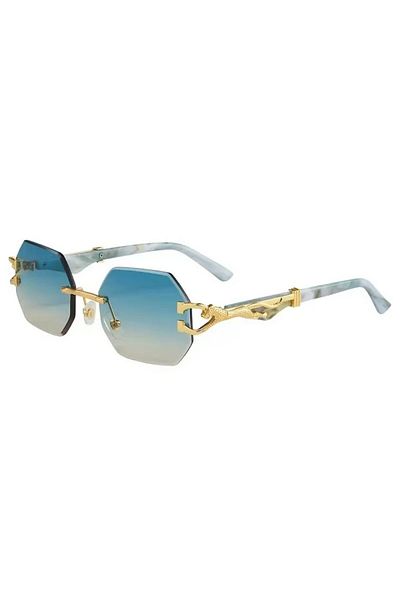 REDz Accessories Jaguar Sunglasses, Hexagonal Lenses, Fashion, UV400 Protection, Blue-gray