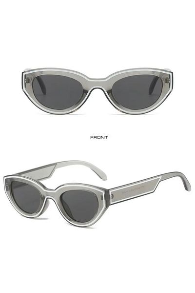 REDz Accessories Sunglasses with Stripes, Oval Lens, Fashion, UV400 Protection, Gray