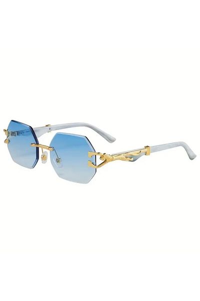REDz Accessories Jaguar Sunglasses, Hexagonal Lenses, Fashion, UV400 Protection, Blue