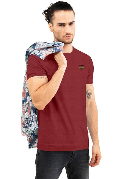 COLOR HUNT Stretch Cotton Mens Crew Neck T- Shirt with Treding Prints