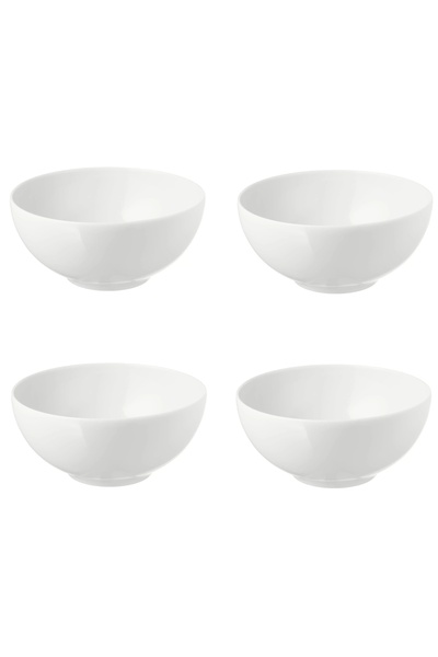IKEA KALİTELİ 4 Adet Beyaz Kase Çap 16 Cm İkea 4'lü Set Çorba Salata Kuruyemiş Kasesi Beyaz Porselen