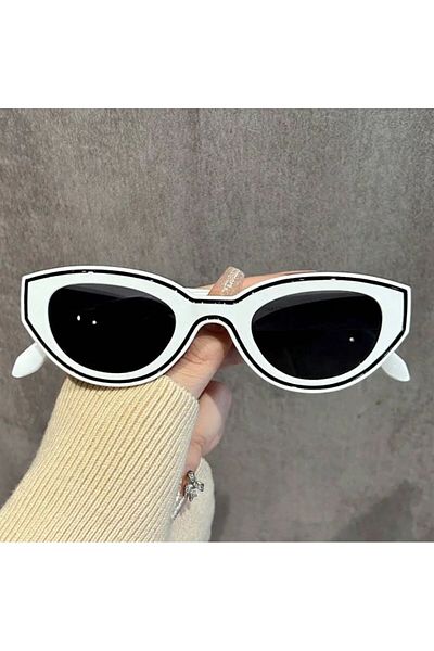 REDz Accessories Striped Sunglasses, Oval Lens, Fashion, UV400 Protection, White