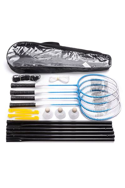 Sofia Concept Family Winner badminton set, 4 rackets, 3 shuttlecocks, net, carrying bag, white/blue