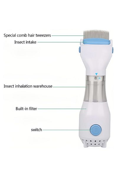 Yelajoy V Comb Electric Hair Lice Comb Vacuum,Effective Head for and Pets Get