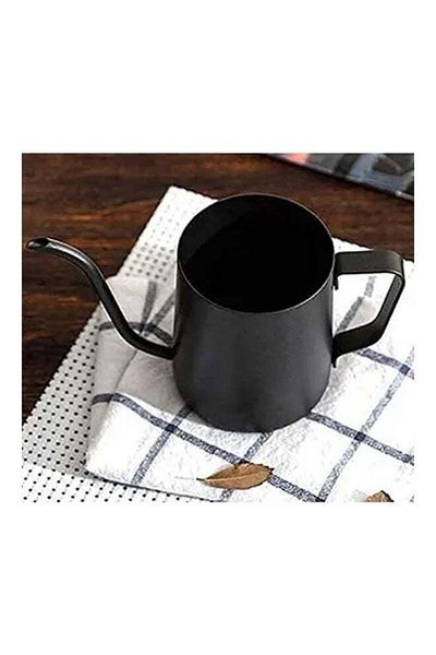 COOYA Long mouth drip filter coffee kettle, 500ml, stainless steel, durable, with handle, black