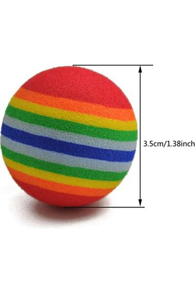 Ayver 2 Pieces Colorful Hard Sponge 3.5 cm Cat Ball Cat Toy Cat Ball