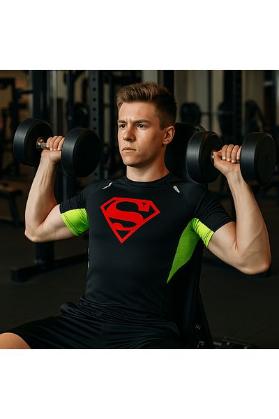 Joynest Men's Sports T-Shirt, SuperMan Model, Size M, Compressive Muscle FIT