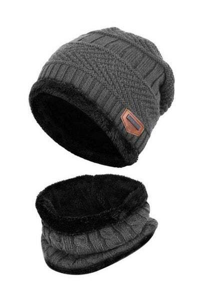 HALAMODO 2-Piece Stylish Winter Thick Hat