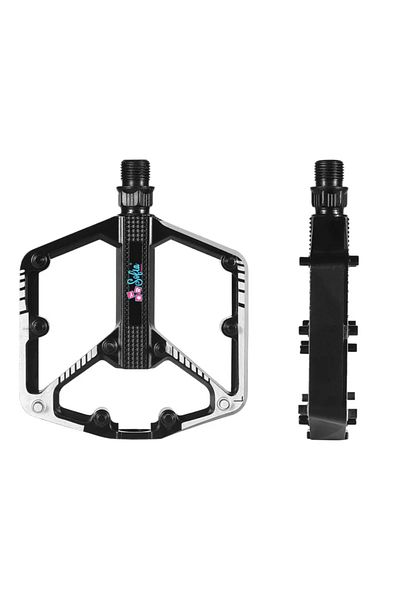 Sofia Concept Set of 2 Pedals for SPD/MTB Bicycle, Aluminum, Anti-slip, Waterproof, Silver/Black
