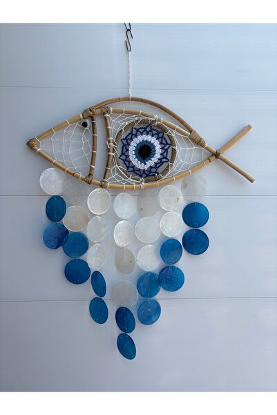 Genel Markalar Mavi Düş Kapanlı Balık Figürü Doğal Sarkaç, şık ve enerjik dekorasyon için ideal