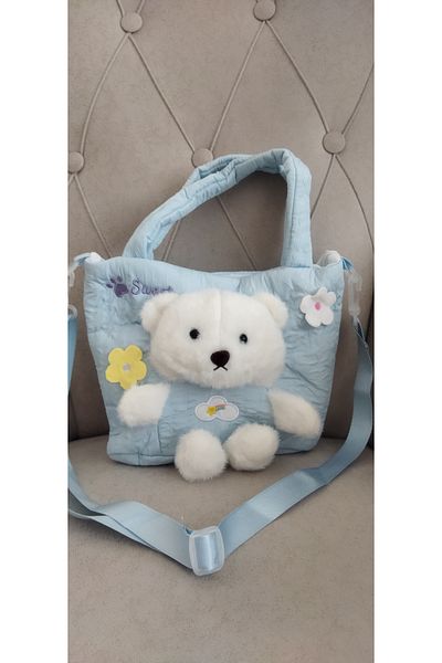 NOT GUILTY Blue Plush Bag with Teddy Bear