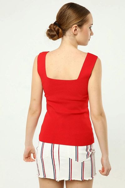 ZYRA Thick Strap Square Neck Summer Crop Blouse