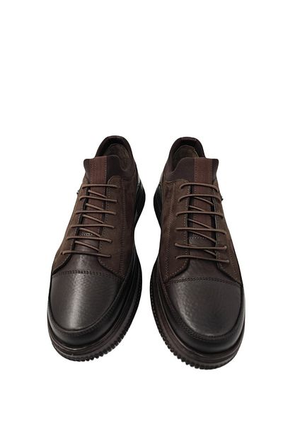 JAMES FRANCO 1502 Leather Stretch Casual Shoes Brown
