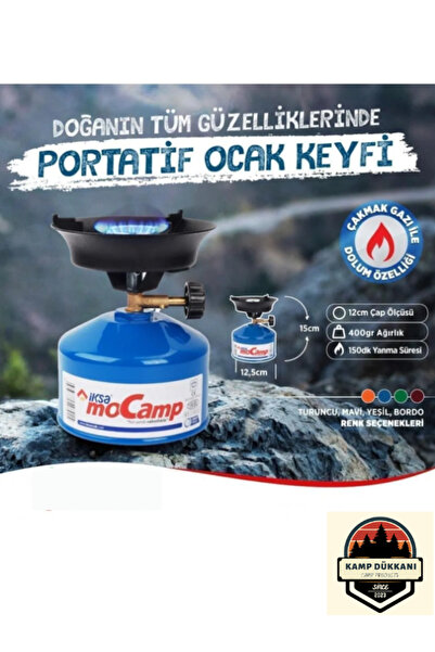 İksa Mini Kamp Ocak Gazlı Kamp Ocağı Pratik Piknik Tüpü + Çakmak Gazı Hediye