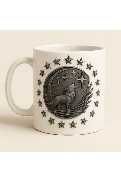 sıradışıhediyem Bozkurt Mug Cup with 3D Embossed Look