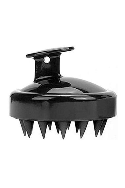 SIKS Hair Massage Brush, Shampooing And Scalp Cleaning, Hair Growth Stimulation, Silicone, Black