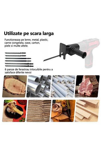 OEM Jigsaw or pendulum saw adapter, Folixs�, for electric drill, Portable, Multifunctional, with 6