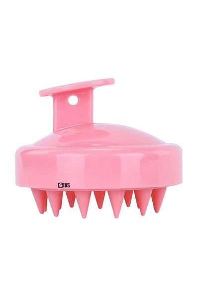 SIKS Hair Massage Brush, Shampooing and Scalp Cleaning, Hair Growth Stimulation, Silicone, Pink