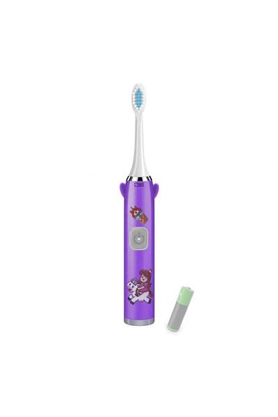 SIKS Electric Toothbrush for Children, 1 Intensity Level, Soft Bristles, Battery Operated, Purple