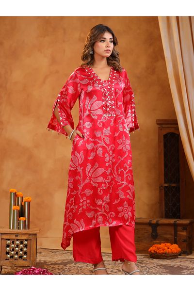 HashtagBe Rani Printed Kurti Set