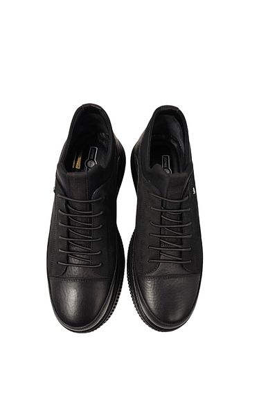 JAMES FRANCO 1502 Leather Stretch Casual Shoes Black