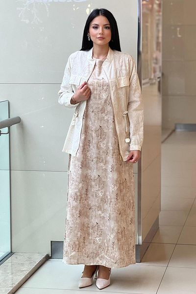 FUAT GÜRSEN Fuat Gurshen 2-Piece Guipure Jacket Patterned Dress