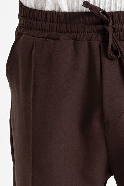 ATE WEAR Çizgi Detay Beli Lastikli Baggy Kumaş Pantolon