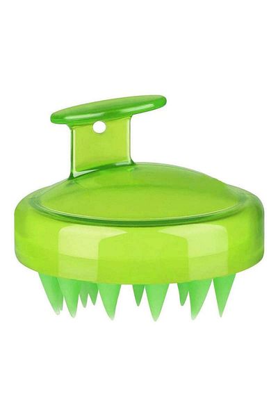 SIKS Perie de masaj pentru păr, șamponare și curățare a scalpului, stimularea creșterii părului, silicon, verde