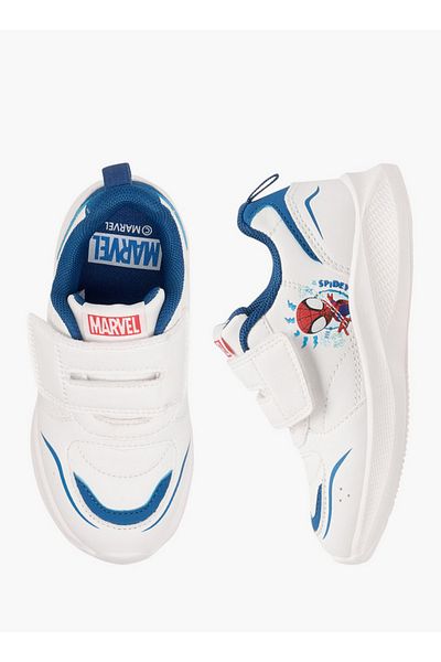 Marvel Boys Spider-Man Print Sneakers with Hook and Loop Closure