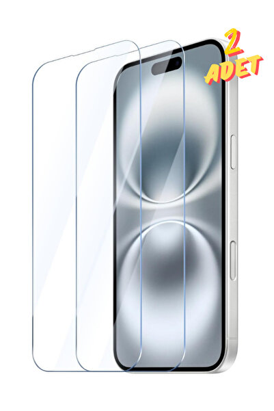 Evax 2C iPhone 16 Uyumlu 2 Adet 9H Sert Temperli Cam Ekran Koruyucu